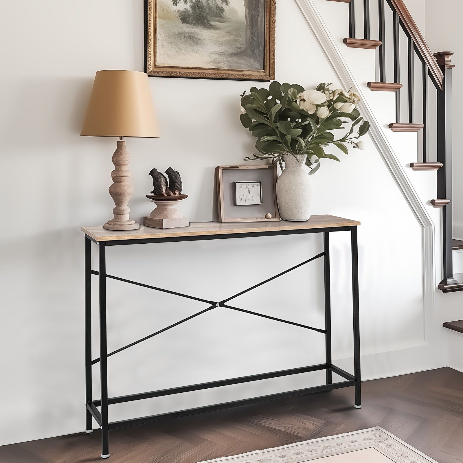 Console Table Entry Table Sofa Side Table For Entryway Living Room Oak