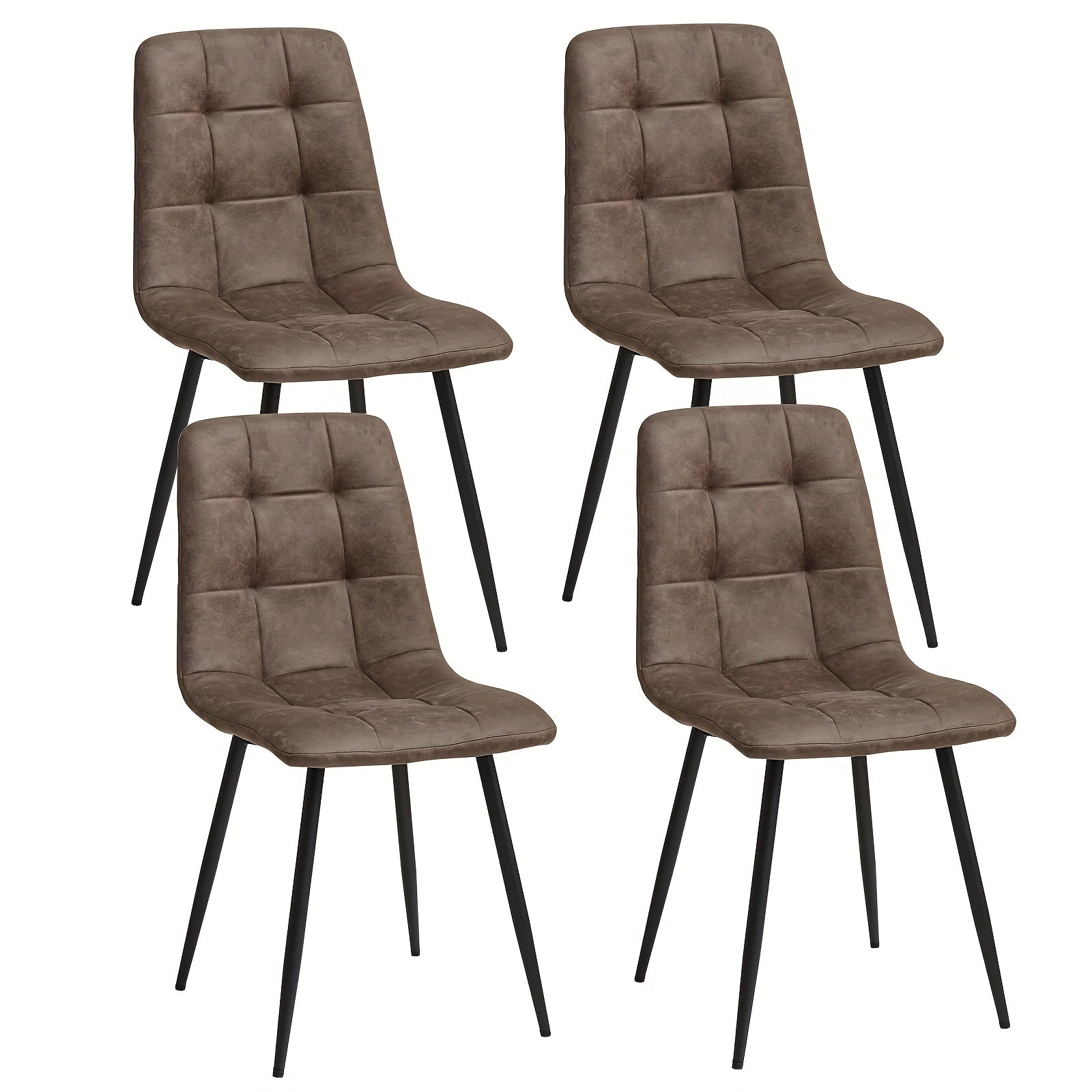 Dining Chairs Set Of 4, Modern Kitchen Dining Room Chairs, Velvet Dining Chair with Cushion Seat And Metal Legs for Dining Room, Living Room, Bedroom, Brown