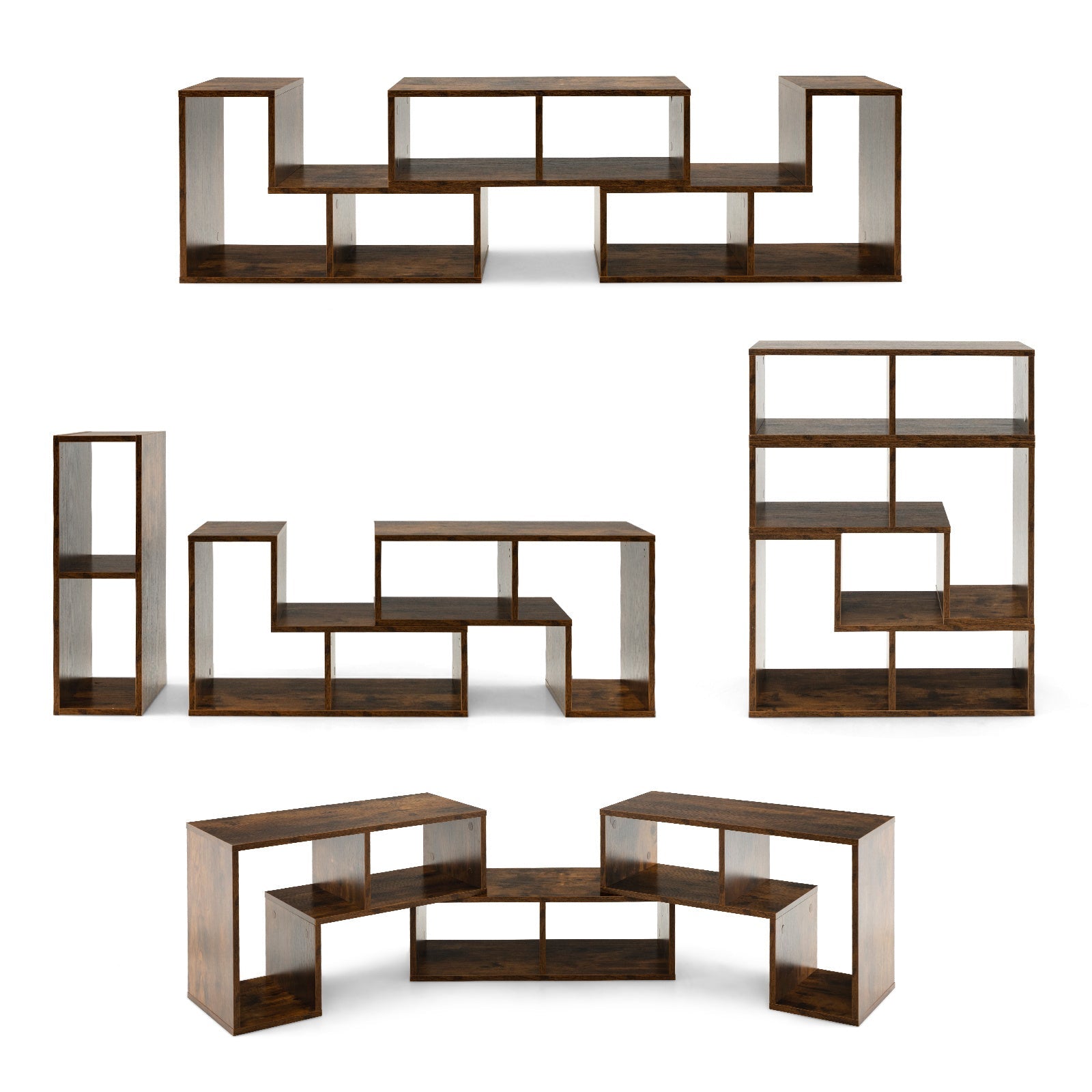 3pcs Adjustable Console TV Stand Set - Modern Minimalist Media Center with DIY Open Storage Shelves Sturdy E0 Grade