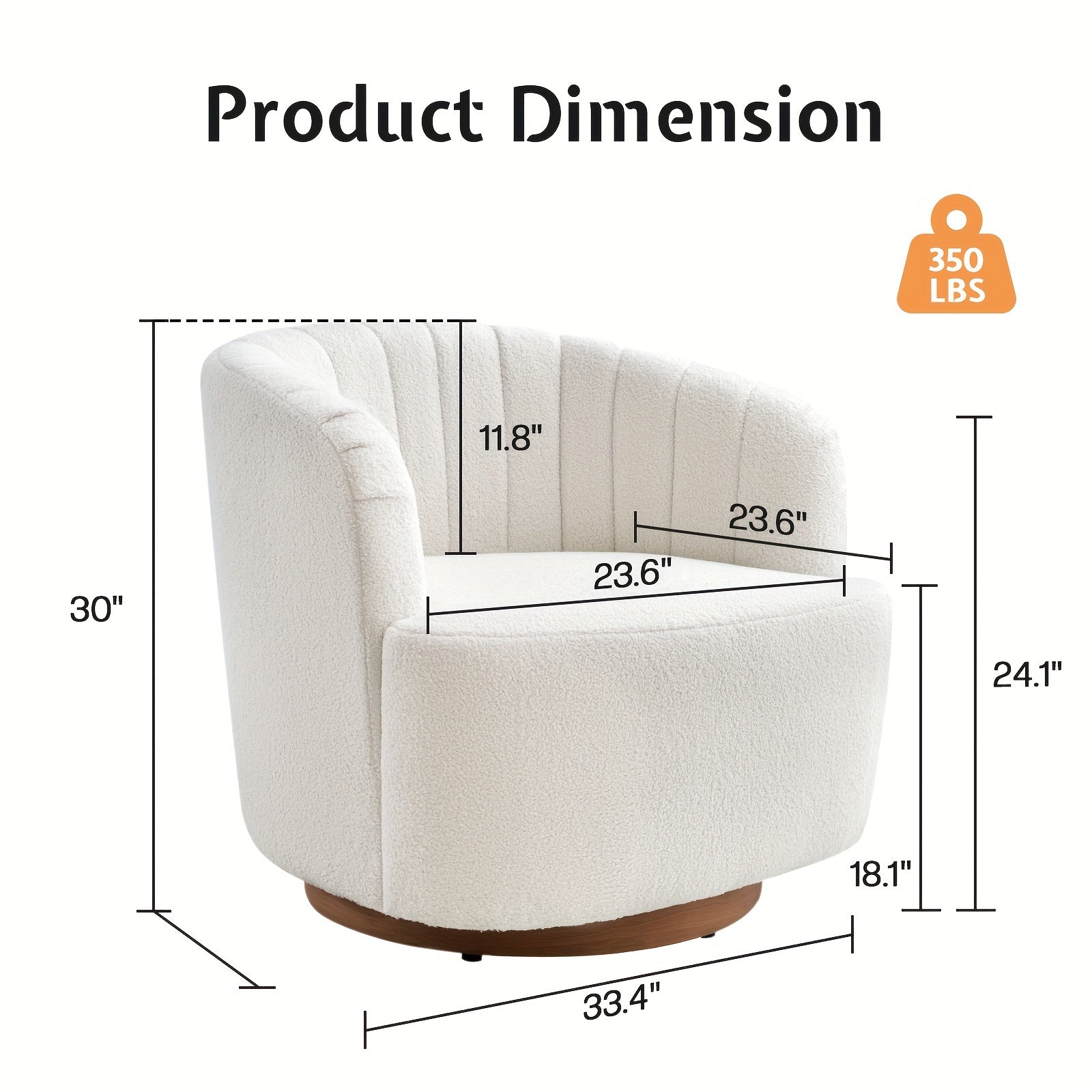 Modern Swivel Accent Chair - Cozy 360° Rotating Barrel Chair with Luxurious Velvet Upholstery, Solid Wood Frame & Iron Fittings, Perfect for Living Room, Bedroom, Vanity or Reading - Cream/White, Comfy Chair