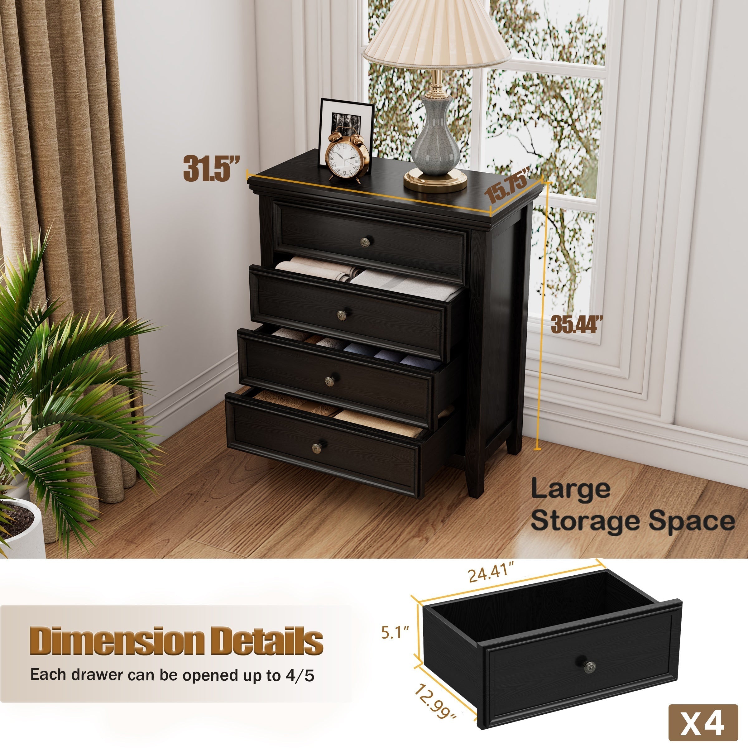 Dresser For Bedroom Black Dresser Chest Of Drawers Black Nightstand Modern Drawer Dresser Rustic Style Storage Cabinet