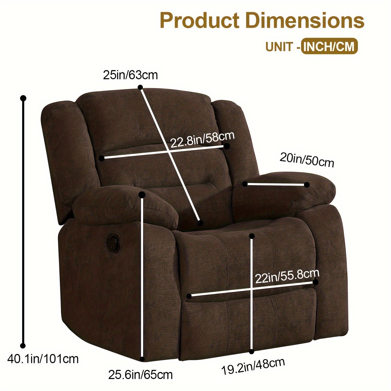 Sofa Chair Home Theater Seat Single Living Room Recliner Soft Back Adjustable Lounge Ergonomics