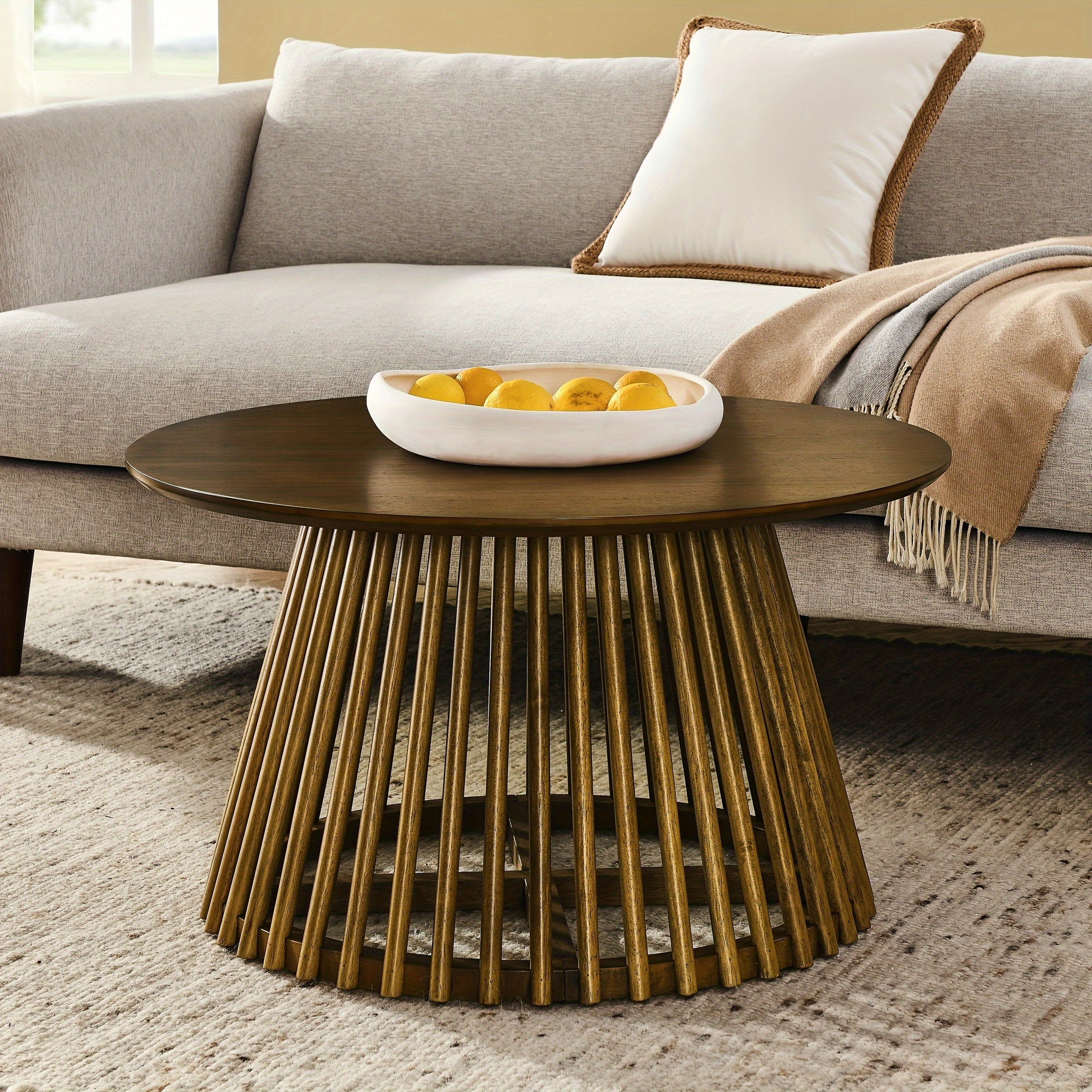 Modern Round Coffee Table - Small Circular Contemporary Coffee Table For Living Room | Stylish Minimalist Coffee Tables For Living Room | Nordic Design Modern Coffee Table | Coffee Table