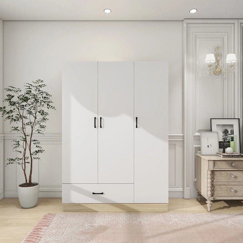 Doors Bedroom Armoire Wardrobe Closet Cabinet Wardrobe Closet with Hanging Rod Wood Closet Wardrobe for Large Storage Armoires and Wardrobes with Drawers Wooden