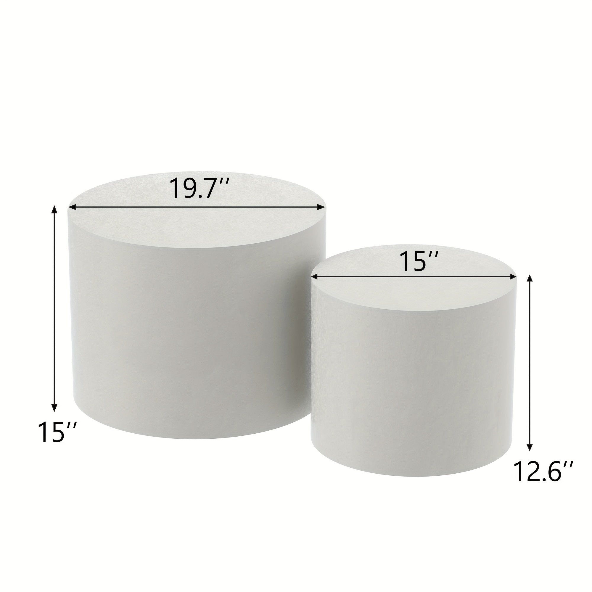 50cm Round Wooden Coffee Tables Modern Nesting Coffee Table Set of 2 Indoor Side Table for Small Spaces Living Room