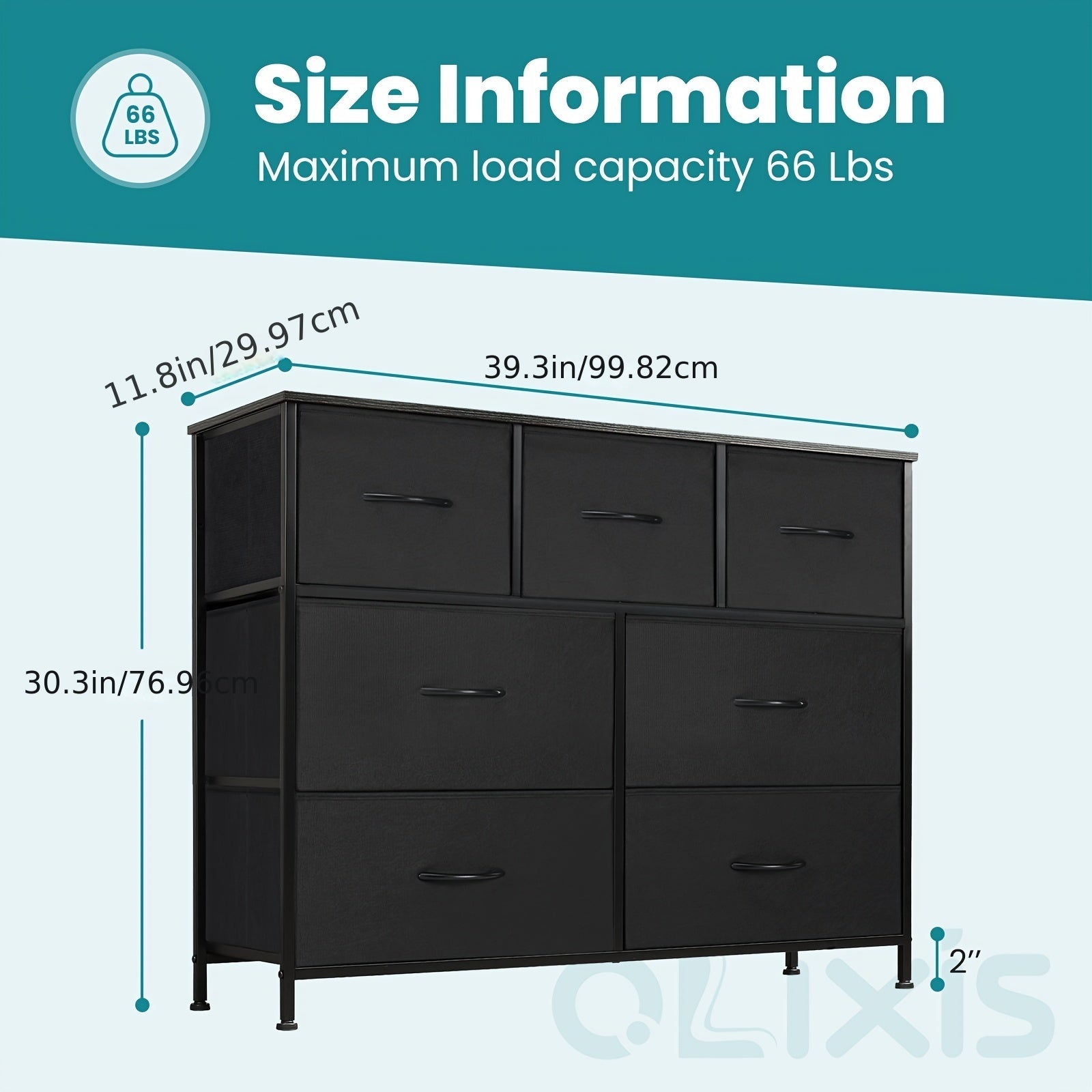 7 Fabric Drawers Organizer Storage Closet Chest Clothes Cabinet Desser for Living Room Nursery Entryway - Dresser