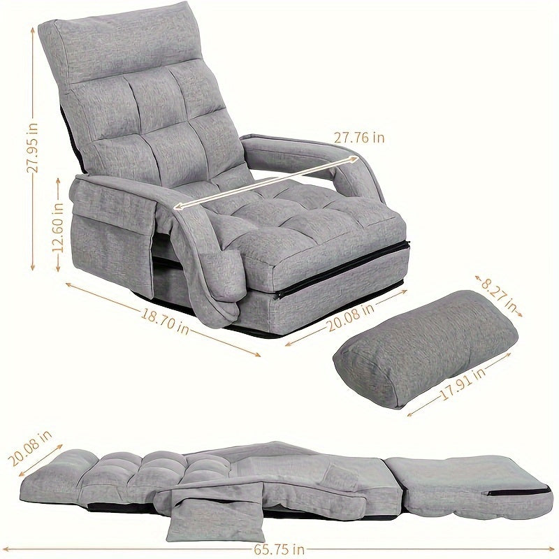 Reclining Ergonomic Floor Game Chair With Footrest