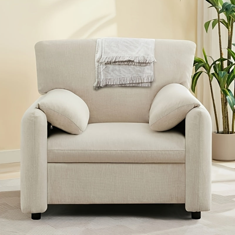 1pc Modern Chenille Accent Chair - Upholstered Hardwood Frame Armchair with Solid Back, Foam Fill, Comfortable Cushion - Ideal for Living Room, Bedroom Reading Nook - Easy Care, No Electricity Needed