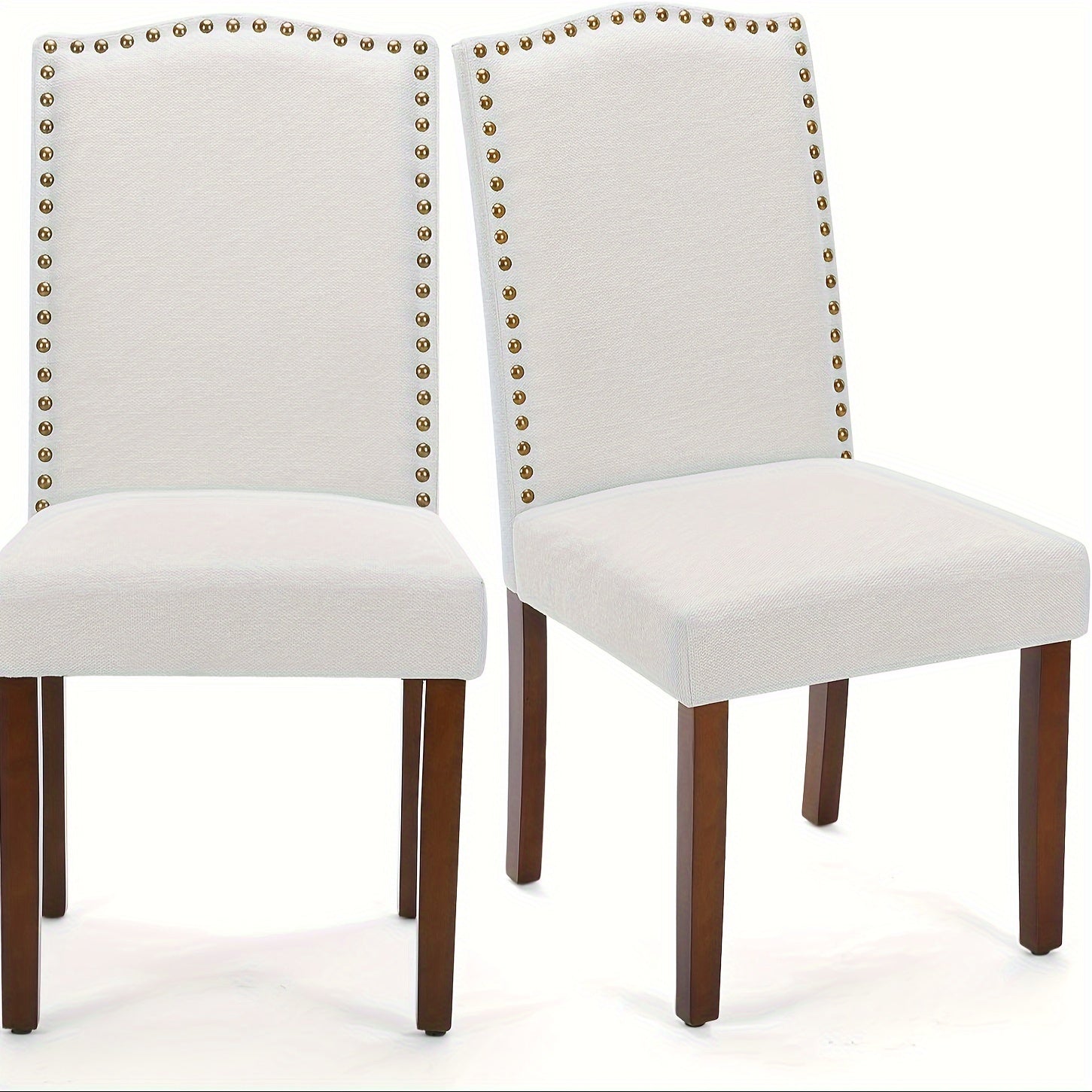 Upholstered Dining Chairs, Modern  Fabric Dining Room Chair with Wood Legs and Nailhead Trim, Mid-Century Accent Dinner Chair for Kitchen, Living Room