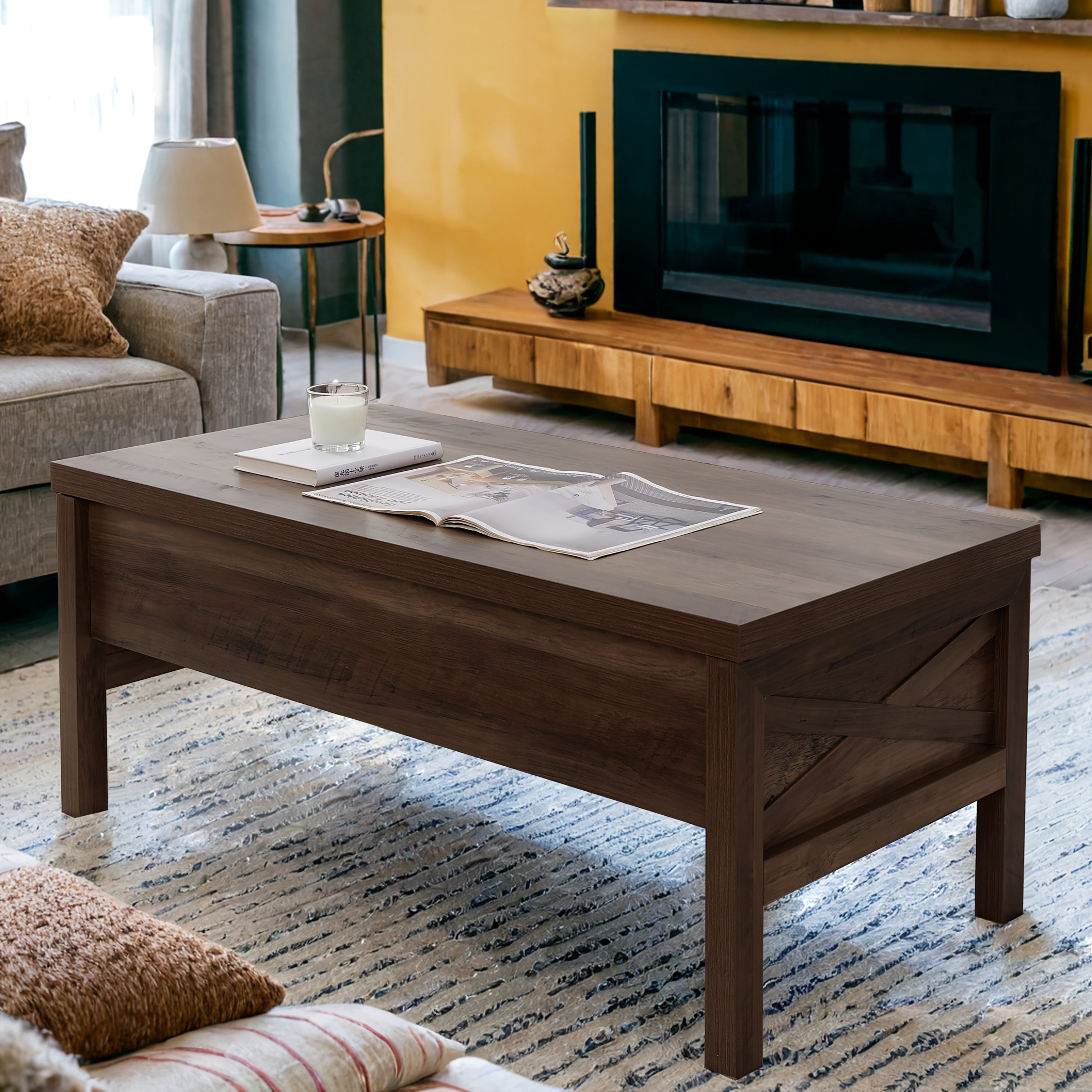 Lift Top Coffee Table with Hidden Compartment Storage Coffee Table with Lift Top Farmhouse Wood Lift Top Coffee Table