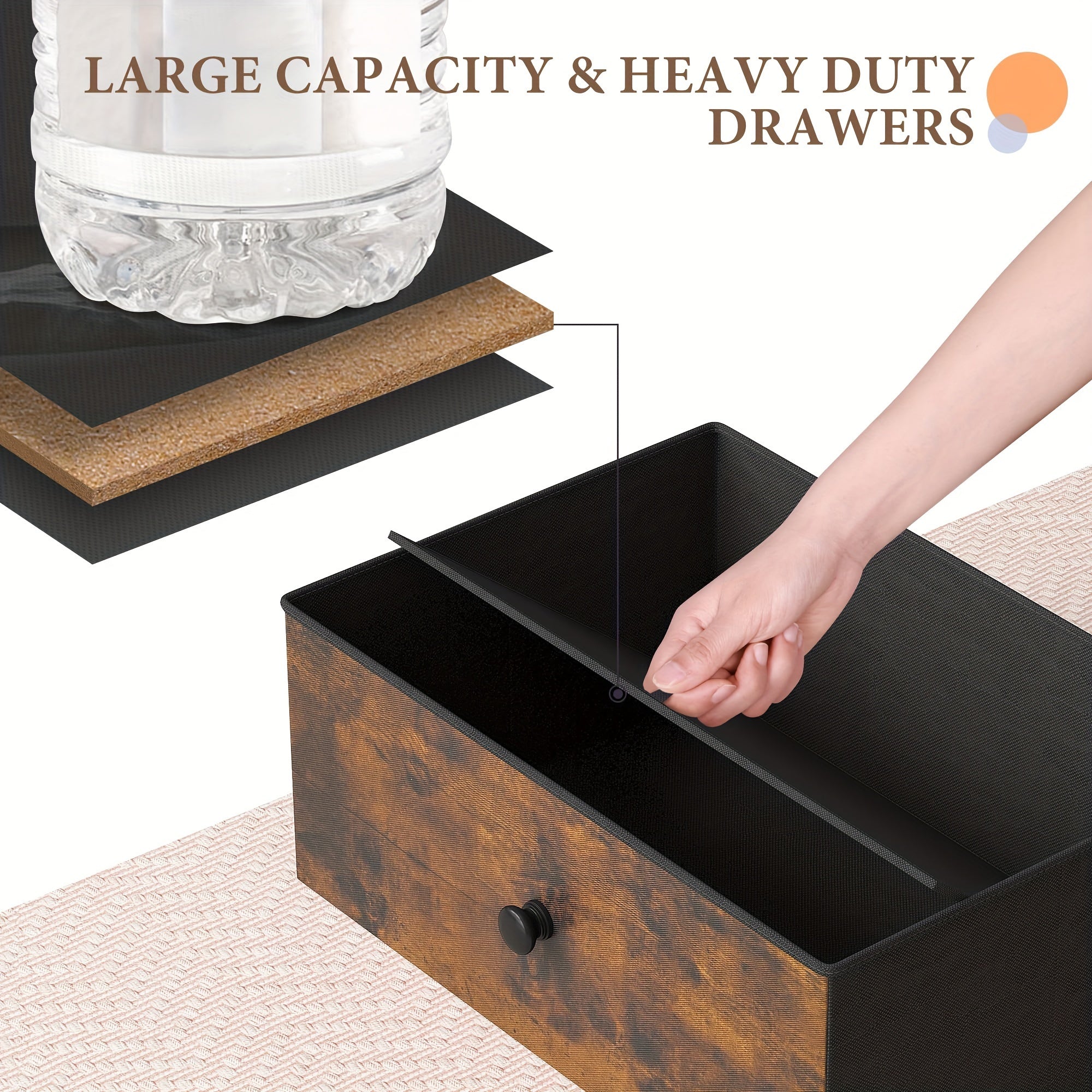 Dresser 12 Drawer Dresser For Bedroom Fabric Dressers & Chests Of Drawers For Bedroom Living Room Wood Top Metal Frame