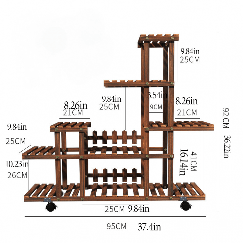 Chic Multi-Tiered Indoor Flower Stand - Wooden Succulent & Plant Pot Holder for Balcony and Living Room Decor