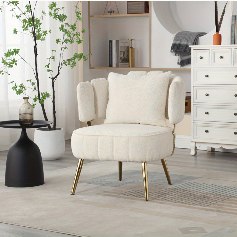 Modern Upholstered Armchair Tufted Chair With Metal Frame, Single Lounge Chair For Living Room Bedroom