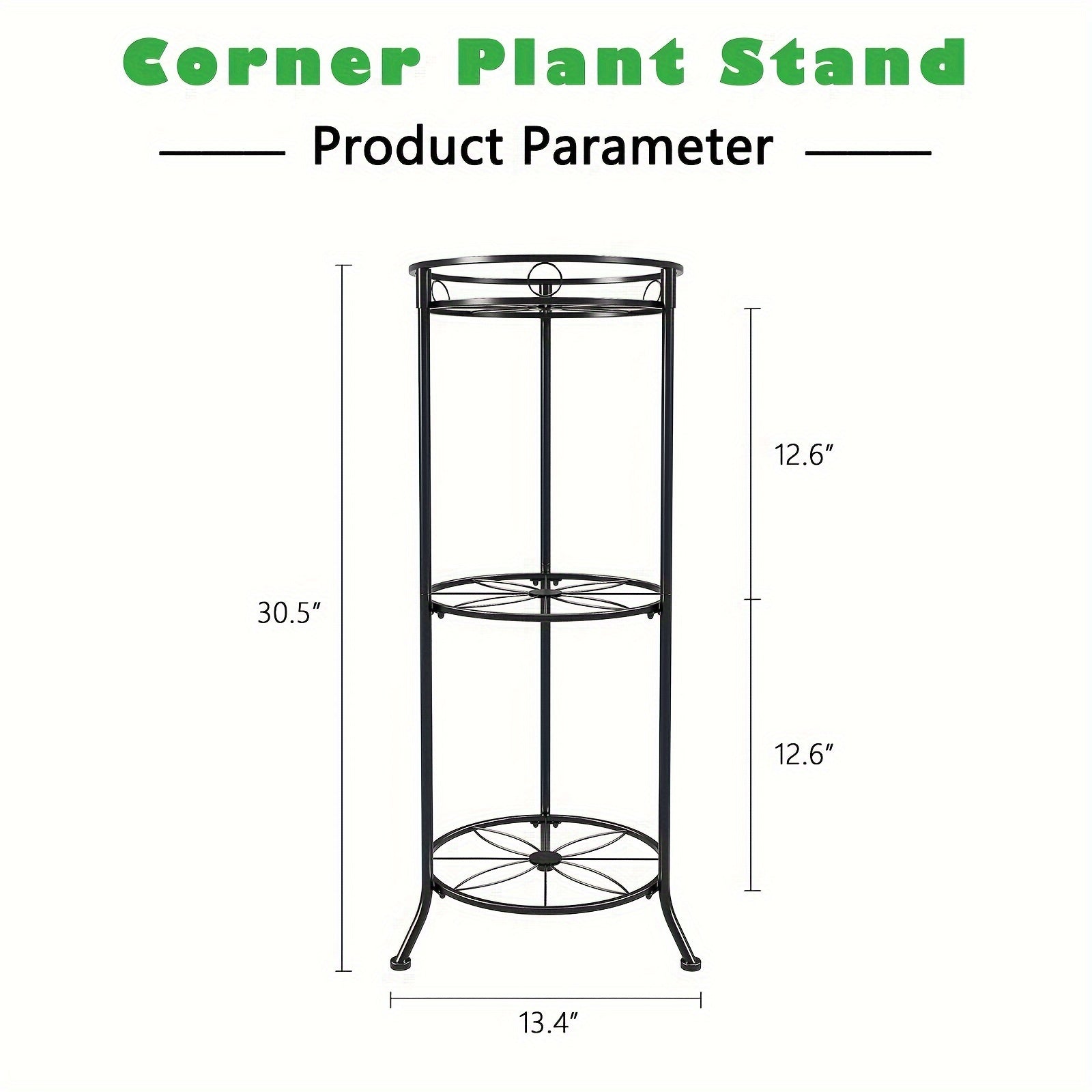 Plant Stand Indoor Outdoor 2 Tier Flower Pot Holder Display Vertical Shelves Shelf - Metal Iron Corner Planter Rack Multiple Organizer For Garden Patio Lawn Balcony Office