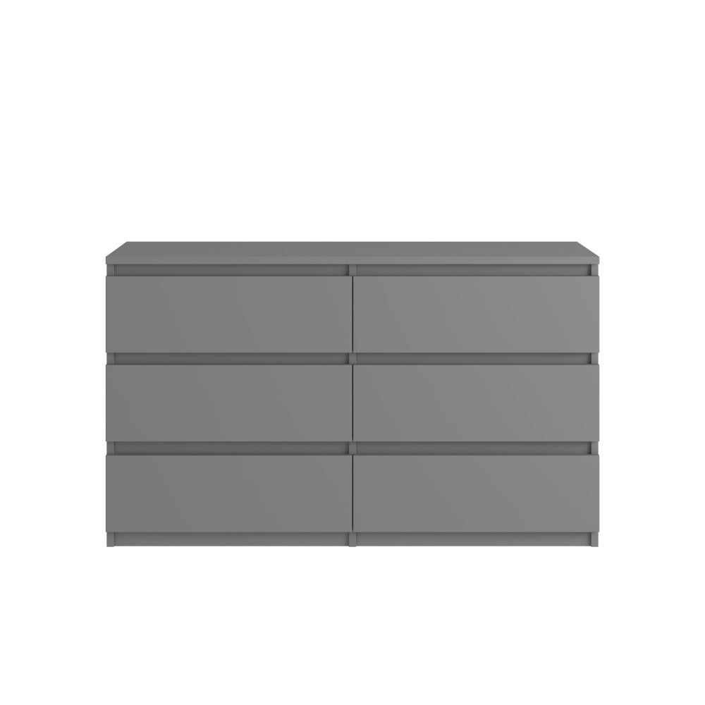 Modern Minimalist Spacious Large 6 Drawers Chest of Drawer Dressers Table Perfect for Organize Clothes Accessories