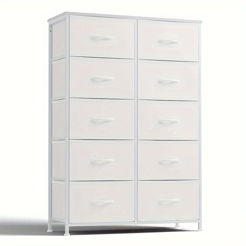 10 Drawer Storage Cabinet And 2-drawer Bedside Table, Single Item And Combination, Sturdy Wooden Top And Metal Frame, Sturdy And Durable, Suitable For Home Storage And Office Storage