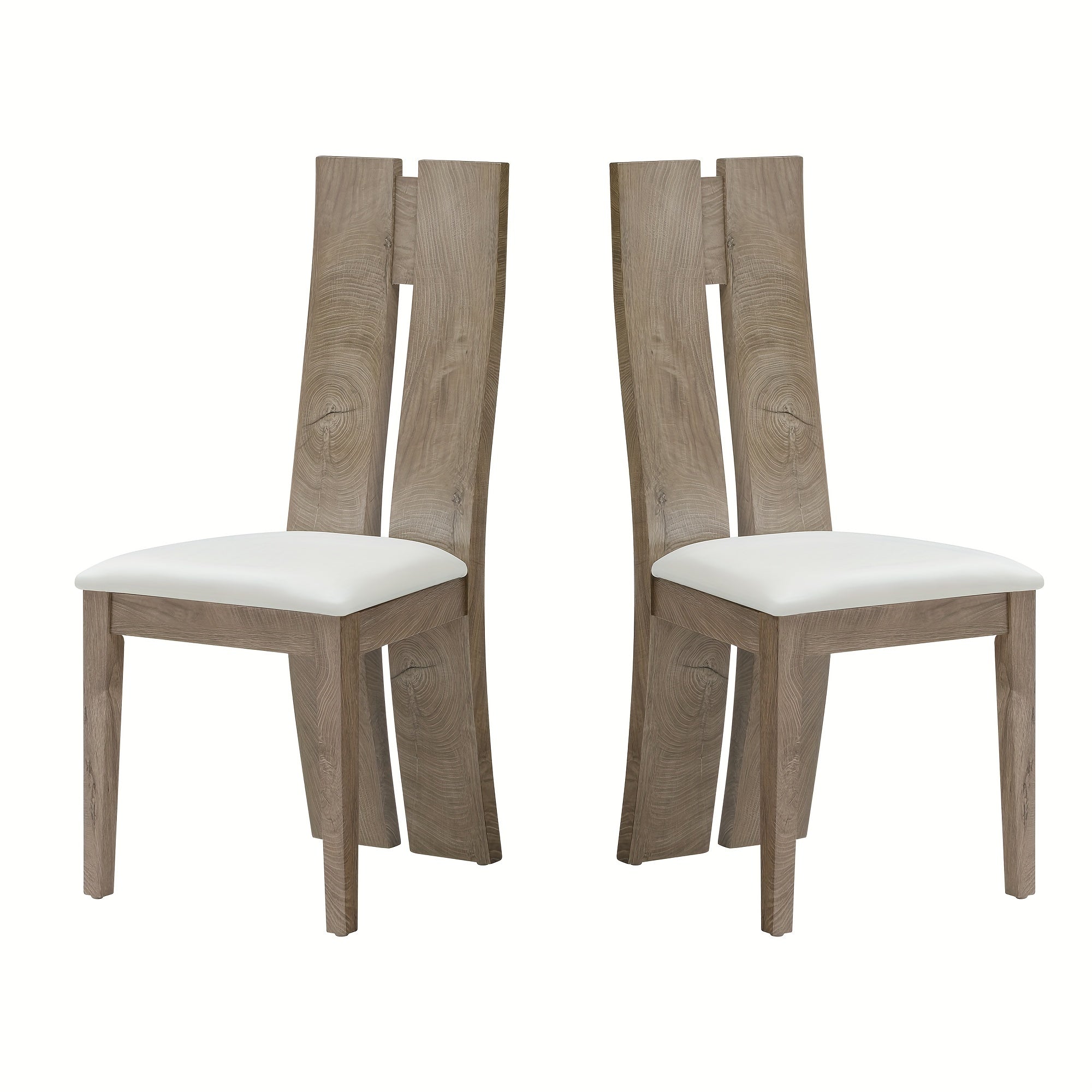 Dining Chair Set Of 2 MDF, Sponge.PU Leather Upholstered Cushion Seat Wooden Back Side Chairs Wood Armless Dining Chairs With High Back.