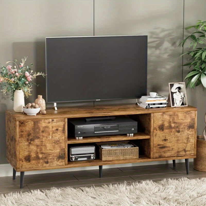 TV Stand for 65 Inch TV, Modern Entertainment Center with Storage Cabinet and Open Shelves, TV Console Table Media Cabinet for Living Room, Bedroom and Office