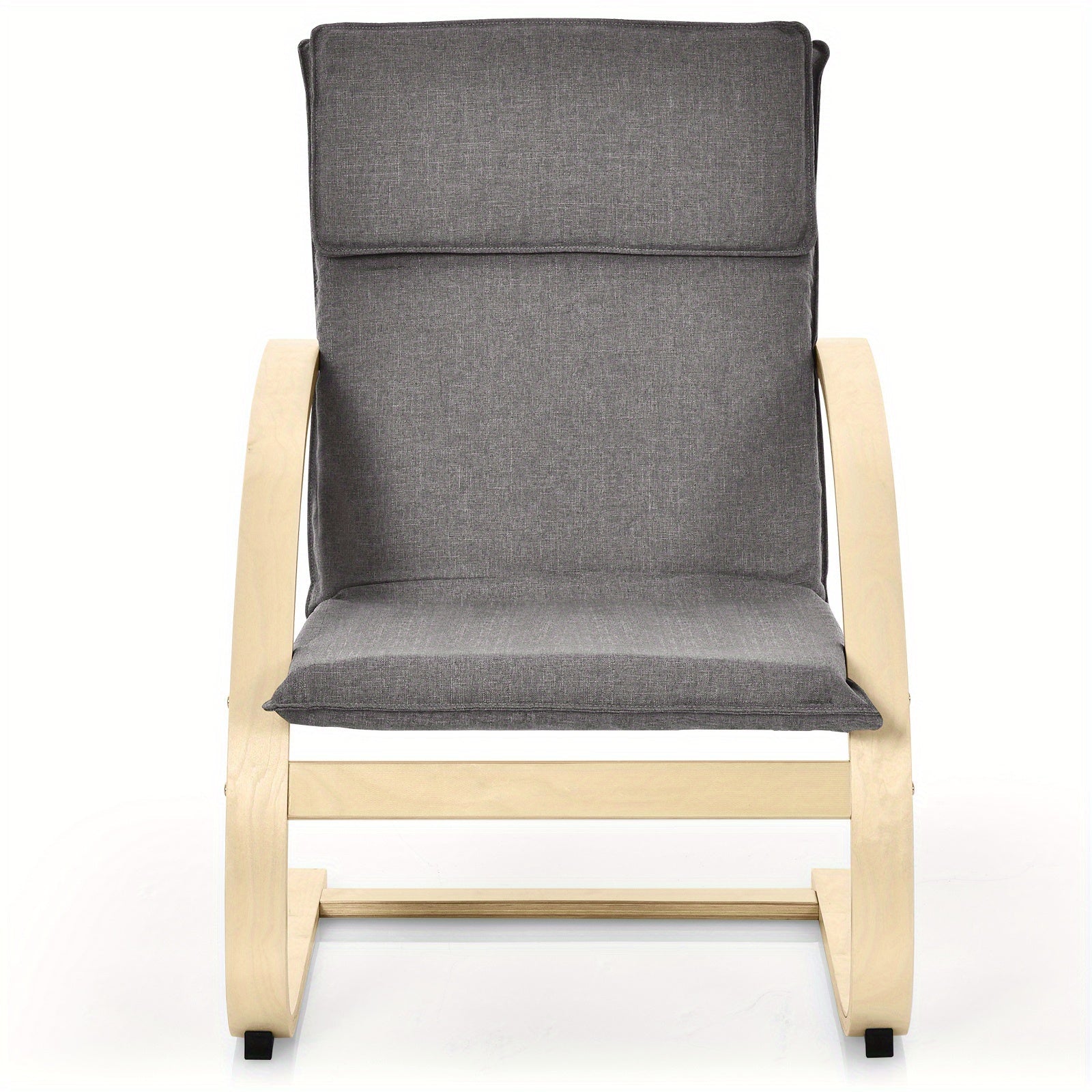 Modern Bentwood Lounge Chair Fabric Upholstered Accent Leisure Armchair Gray