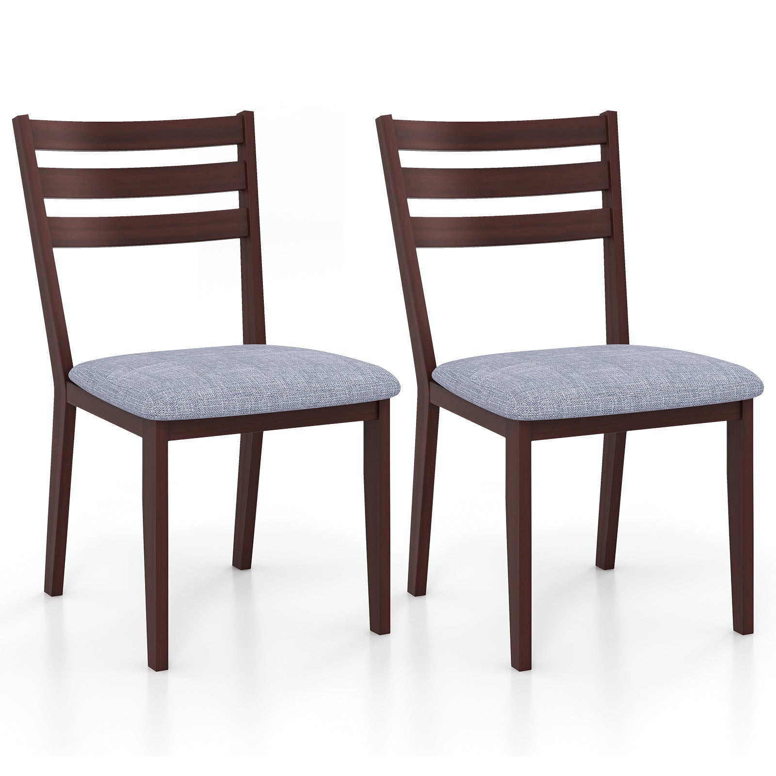 Upholstered Dining Chair Set of 2 Armless Cushioned Seat Hollow Curved Backrest