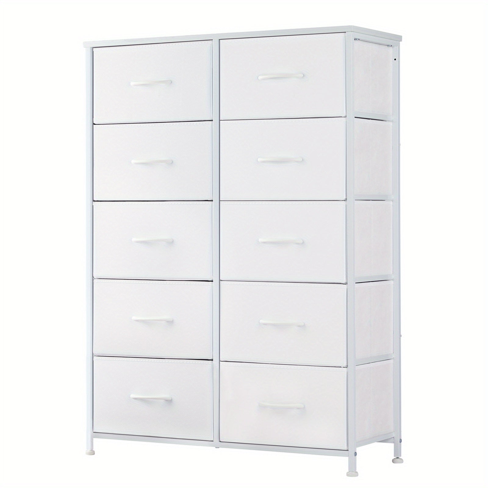 10 Drawers Tall Dresser for Bedroom, Fabric Drawers Dresser, Tall Storage Chest Organizer Units, Dresser and Chest of Drawers, Storage Tower with Fabric Bins, Drawer Cabinet, Metal Frame, Lightweight Furniture for Living Room