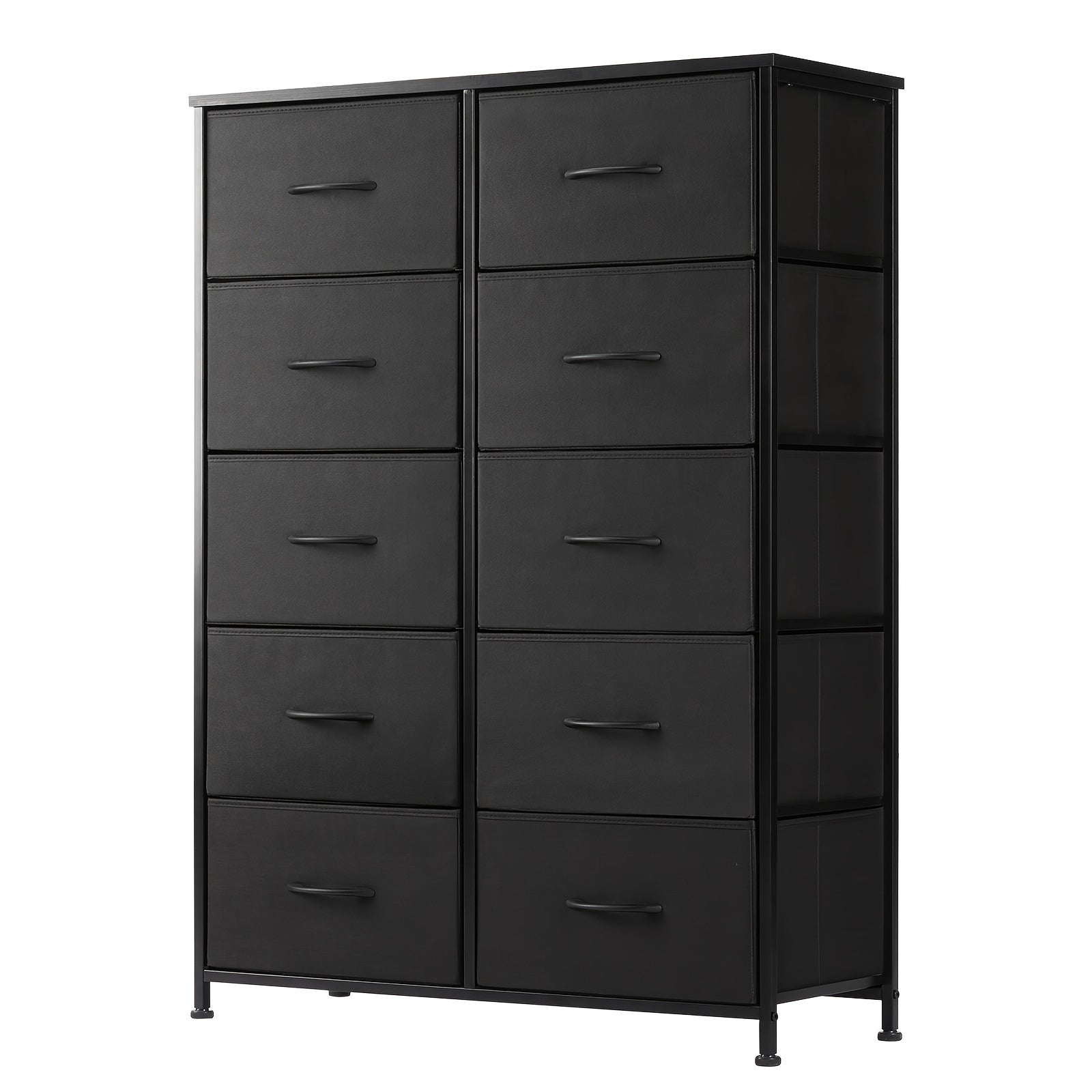 10 Drawers Tall Dresser for Bedroom, Fabric Drawers Dresser, Tall Storage Chest Organizer Units, Dresser and Chest of Drawers, Storage Tower with Fabric Bins, Drawer Cabinet, Metal Frame, Lightweight Furniture for Living Room