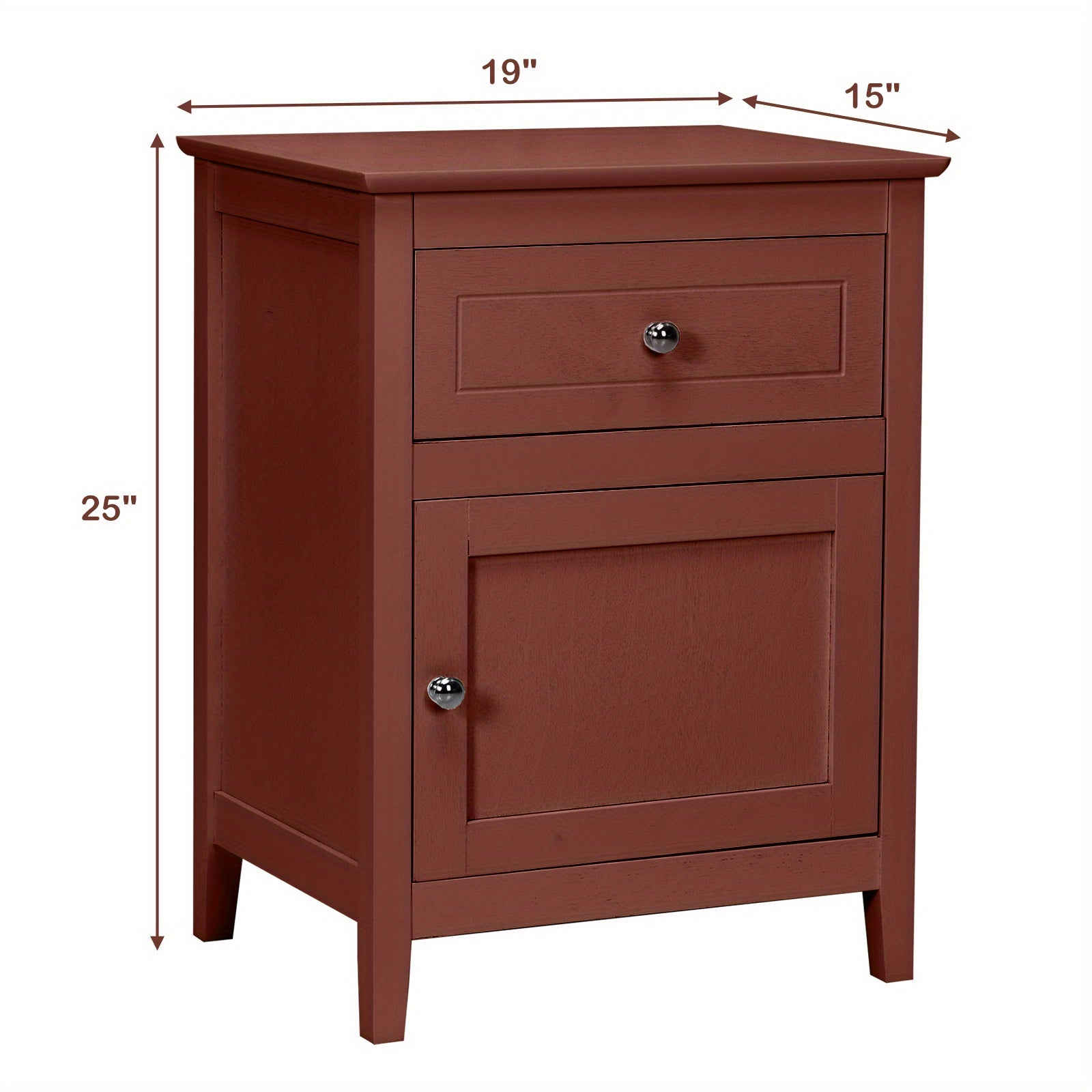 Nightstand with Drawer Accent Side End Table Storage Cabinet Cherry