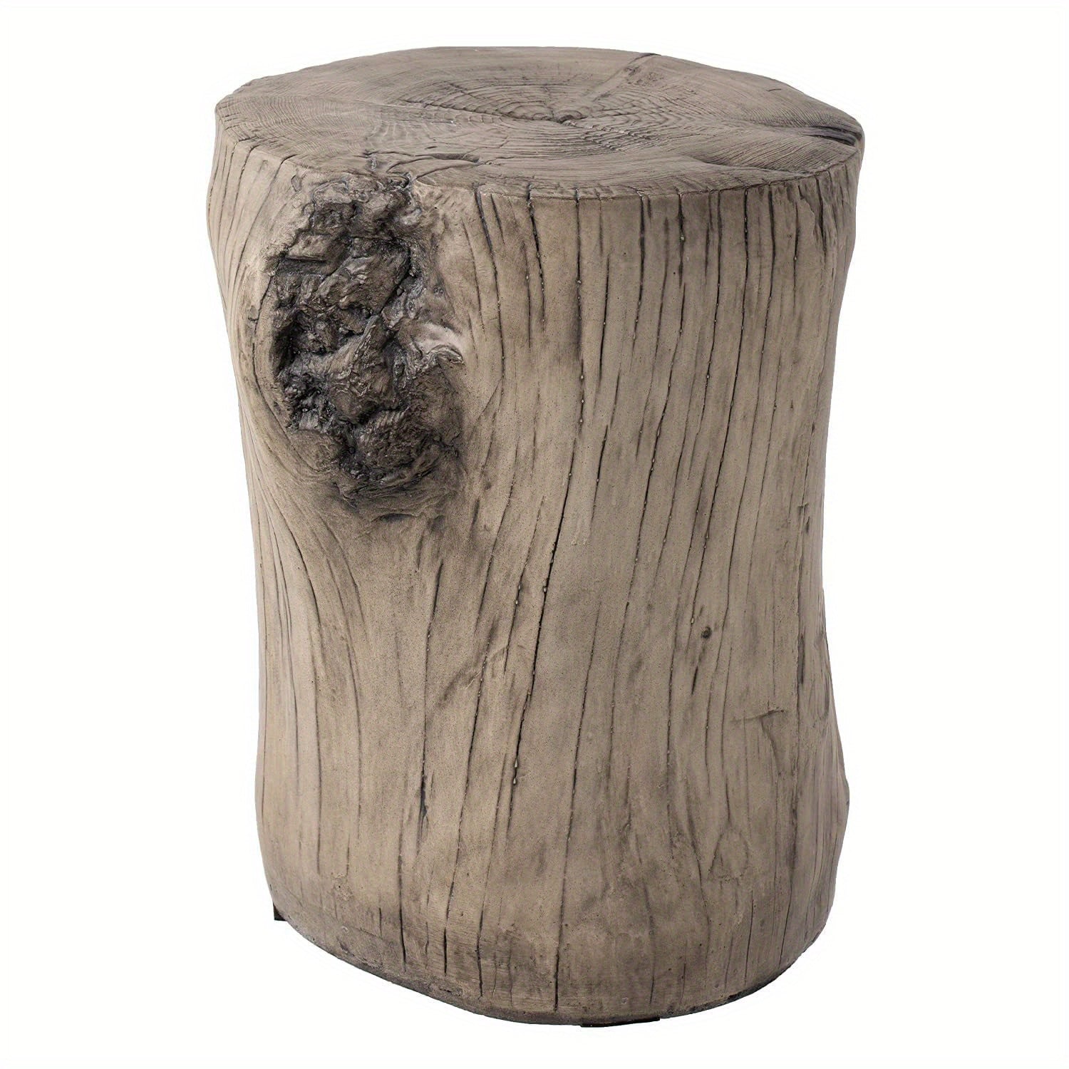 14" Stump Side Table, Concrete Side Table Coffee Table Log Table, Light Grey Stool Prop Plant Stand Holder For Garden Household Living Room, Christmas Holiday Decorations Side Table