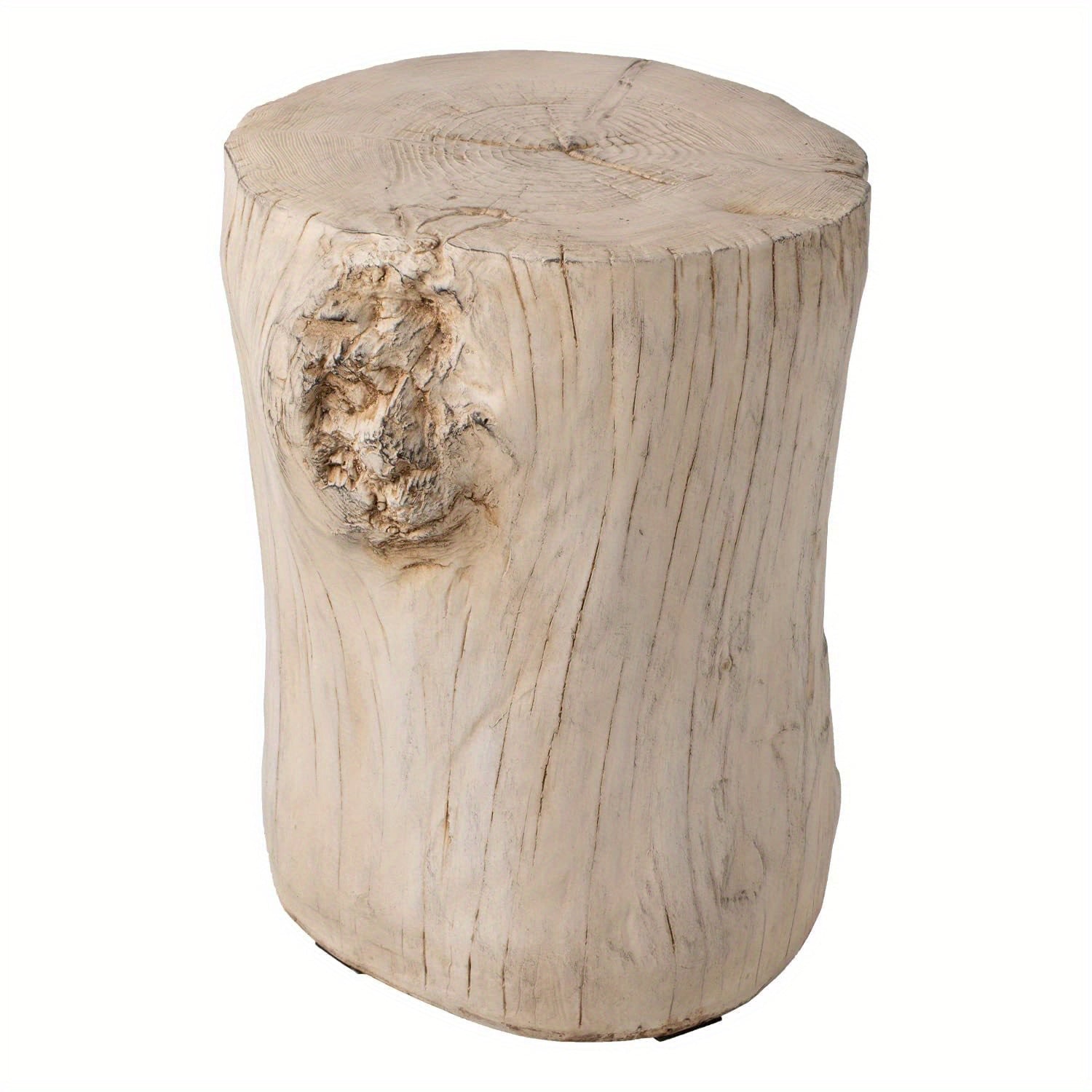 14" Stump Side Table, Concrete Side Table Coffee Table Log Table, Light Grey Stool Prop Plant Stand Holder For Garden Household Living Room, Christmas Holiday Decorations Side Table