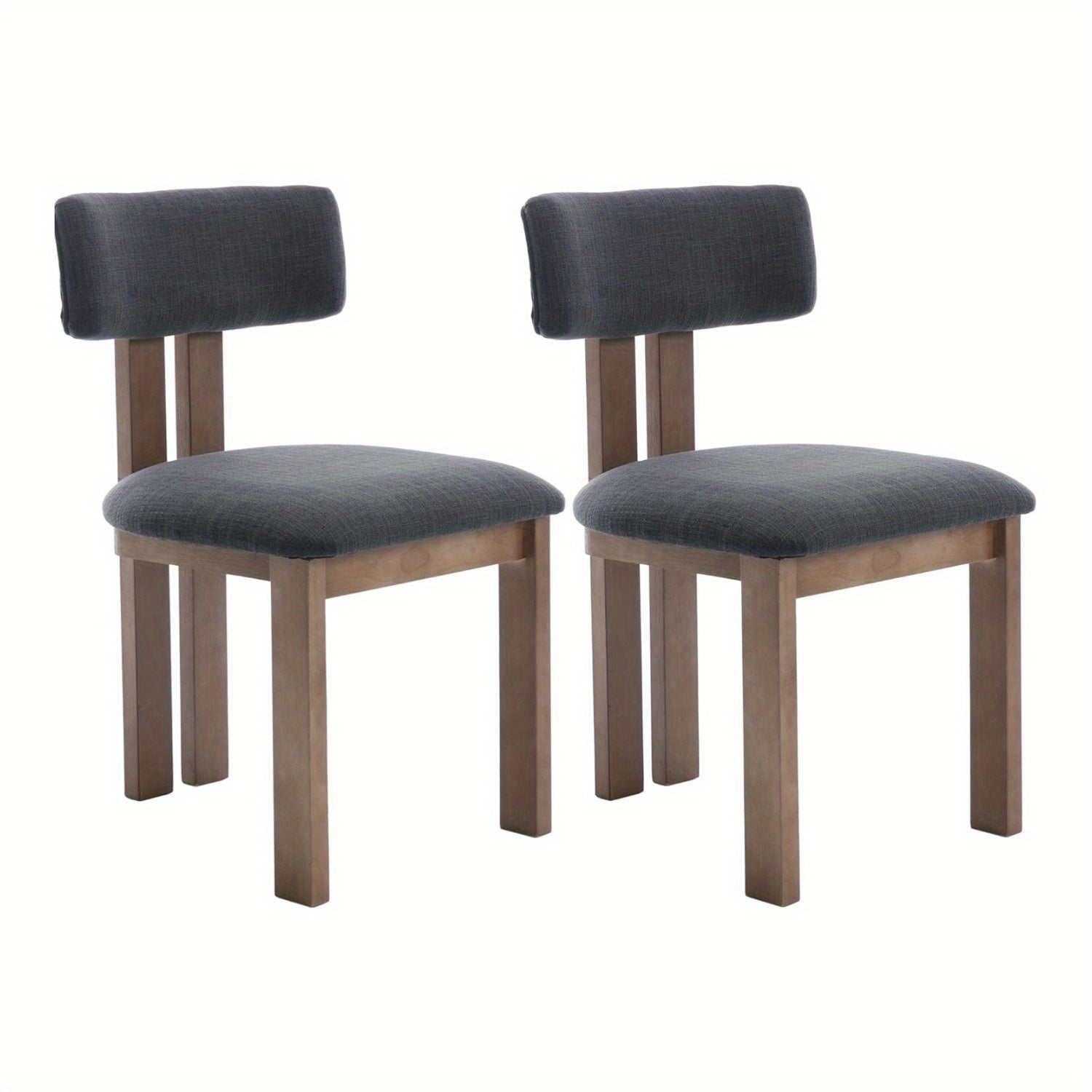 Set of 2 Medieval Modern Linen Dining Chairs, Kitchen and Restaurant Dressing Tables, Farmhouse Wooden Chairs