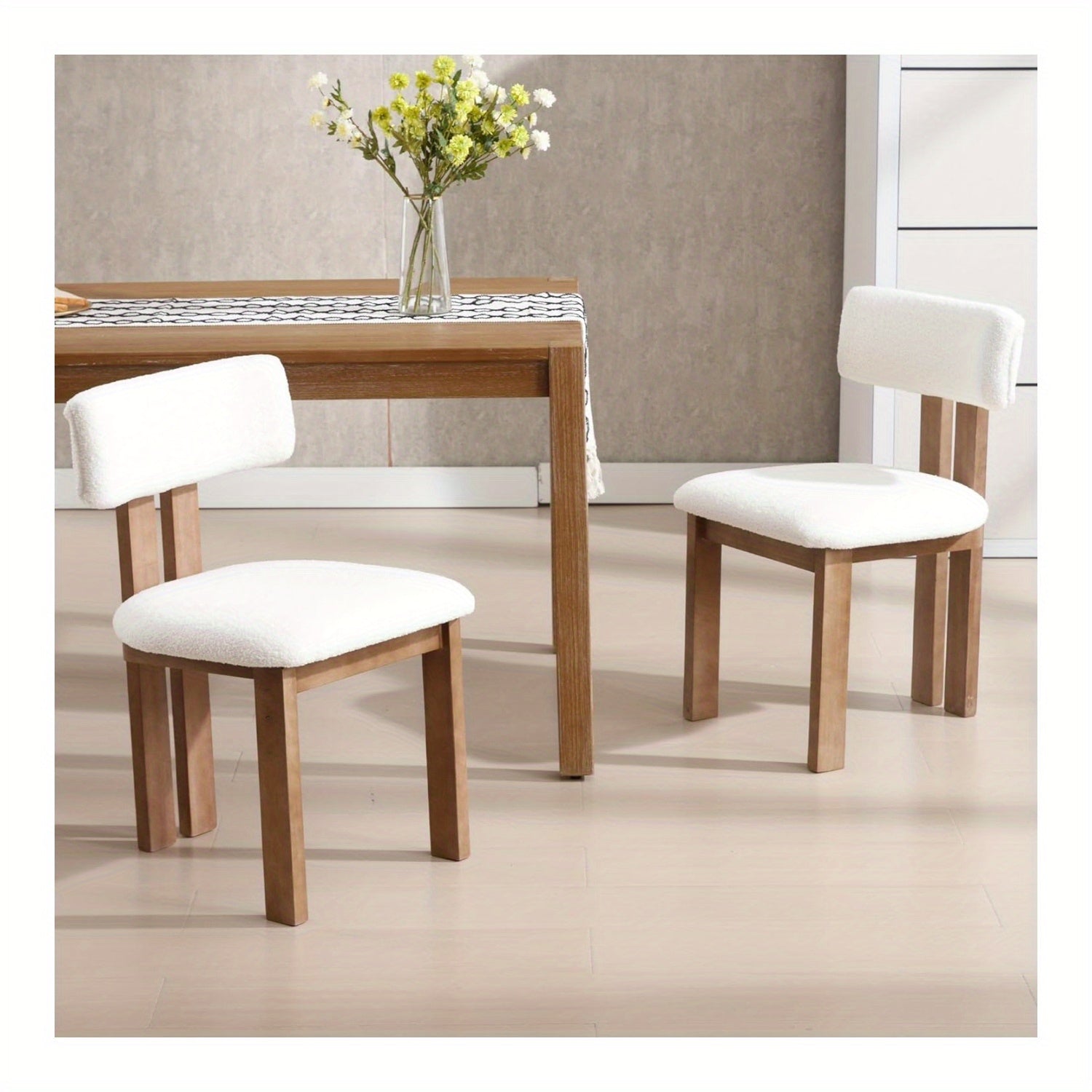 Set of 2 Medieval Modern Linen Dining Chairs, Kitchen and Restaurant Dressing Tables, Farmhouse Wooden Chairs