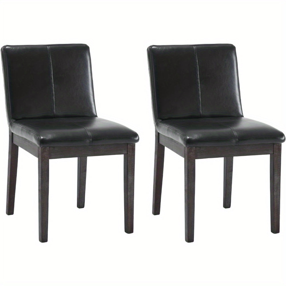 Set of 2 Dining Chairs Armless Fabric Upholstered Kitchen & Dining Room Chairs Mid-Century Modern Side Chair