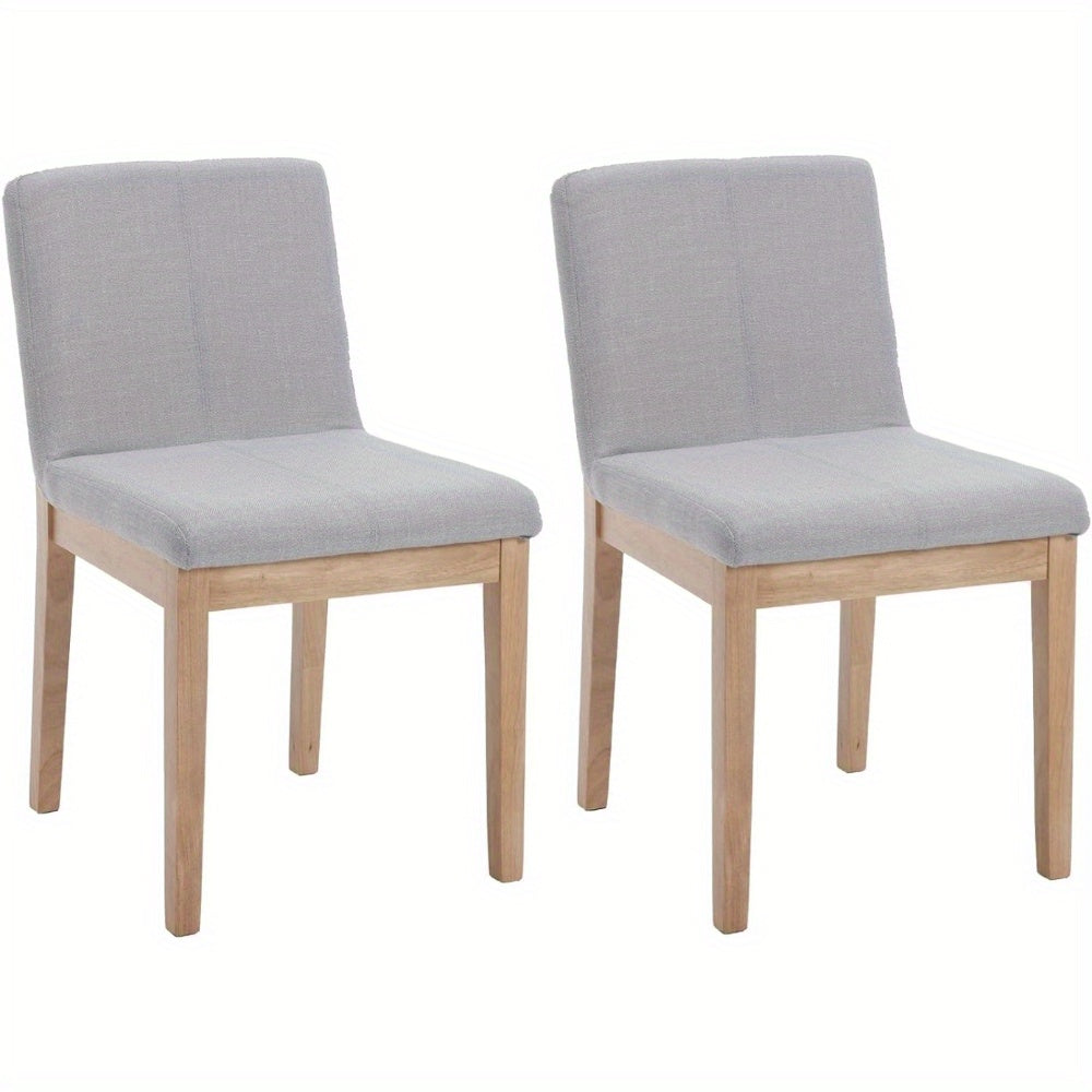 Set of 2 Dining Chairs Armless Fabric Upholstered Kitchen & Dining Room Chairs Mid-Century Modern Side Chair