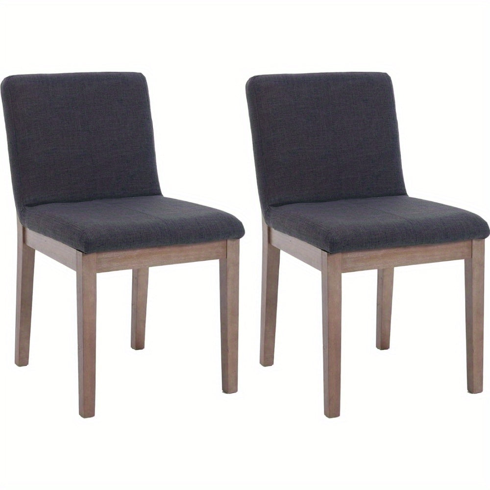 Set of 2 Dining Chairs Armless Fabric Upholstered Kitchen & Dining Room Chairs Mid-Century Modern Side Chair