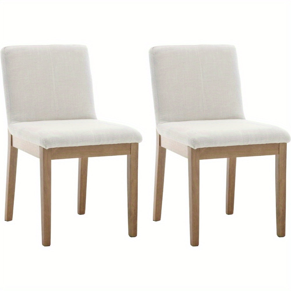 Set of 2 Dining Chairs Armless Fabric Upholstered Kitchen & Dining Room Chairs Mid-Century Modern Side Chair