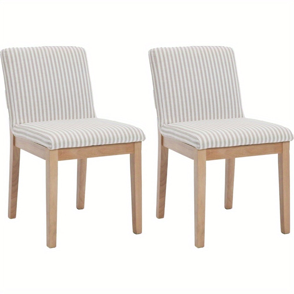 Set of 2 Dining Chairs Armless Fabric Upholstered Kitchen & Dining Room Chairs Mid-Century Modern Side Chair