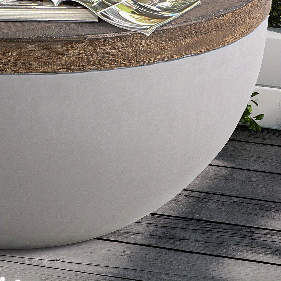 Modern Round Coffee Table with Marble Top - Waterproof, Easy Assembly, Perfect for Living Room & Outdoor Spaces