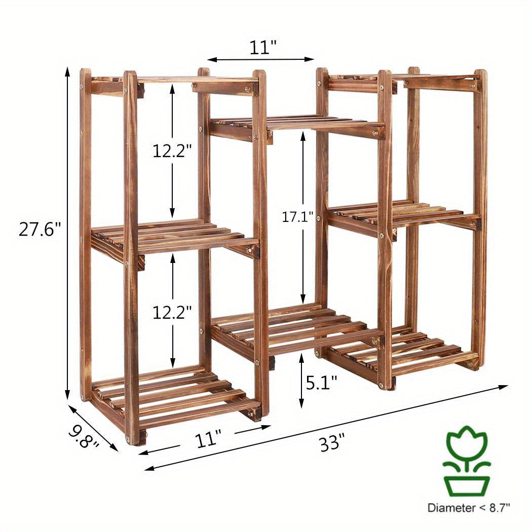 8 Tiers Garden Patio Plant Stand Flower Rack Shelf Indoor Outdoor, flower vase stand