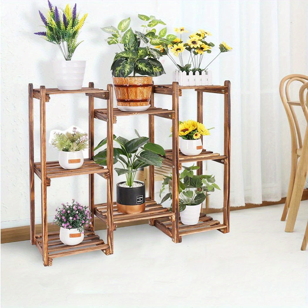 8 Tiers Garden Patio Plant Stand Flower Rack Shelf Indoor Outdoor, flower vase stand