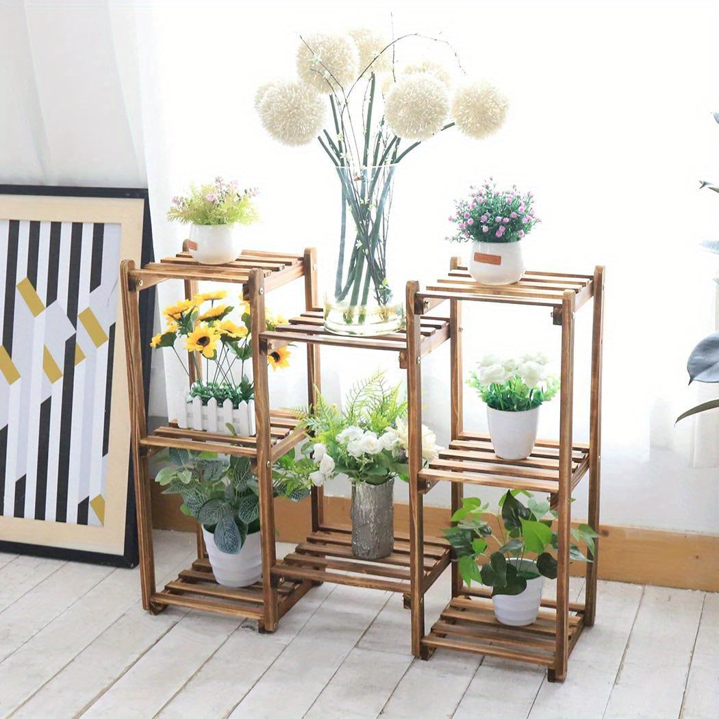 8 Tiers Garden Patio Plant Stand Flower Rack Shelf Indoor Outdoor, flower vase stand