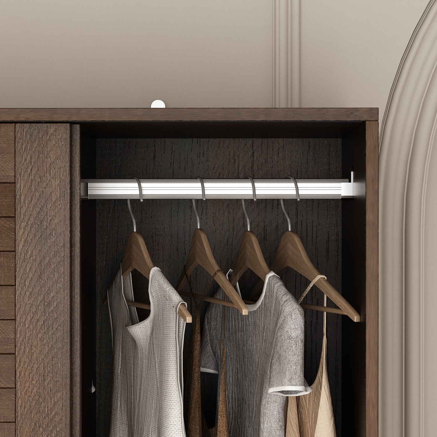 Large Wardrobe Armoire with 4 Sliding Doors 3 Drawers And Storage Shelves Wooden Closet Storage Cabinet for Bedroom