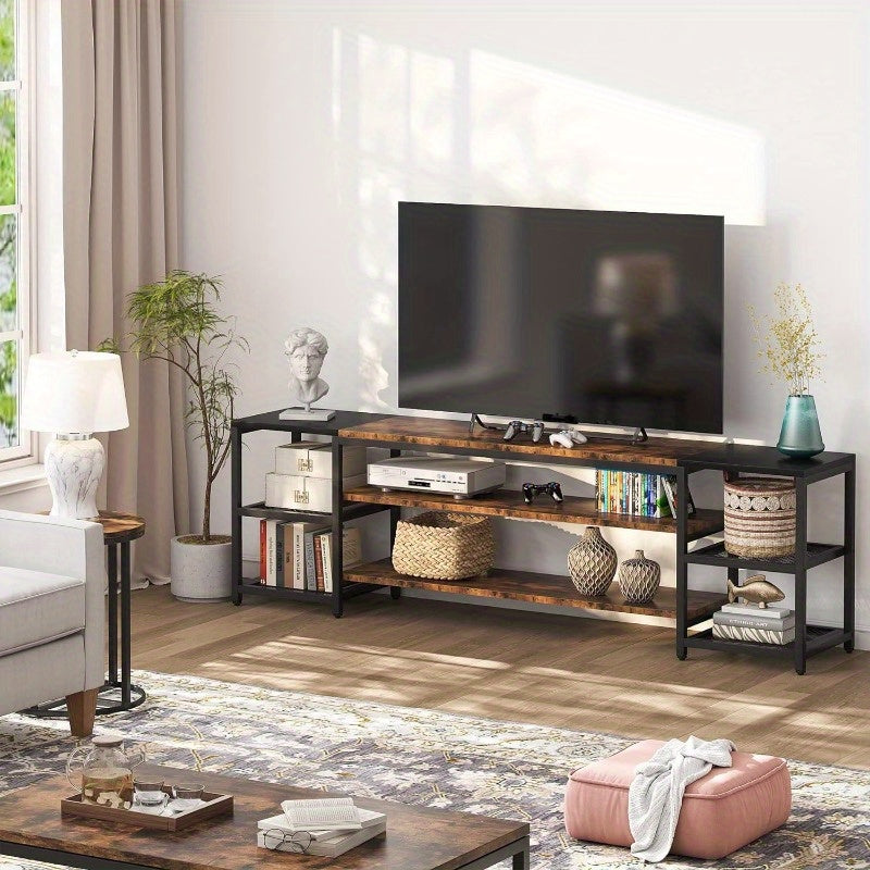 78 Inch TV Stand for TVs up to 85 Inch, with Storage Shelveswith Storage Shelves for Living Room, Entertainment Room