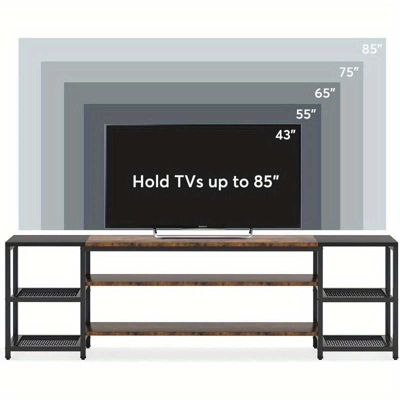 78 Inch TV Stand for TVs up to 85 Inch, with Storage Shelveswith Storage Shelves for Living Room, Entertainment Room