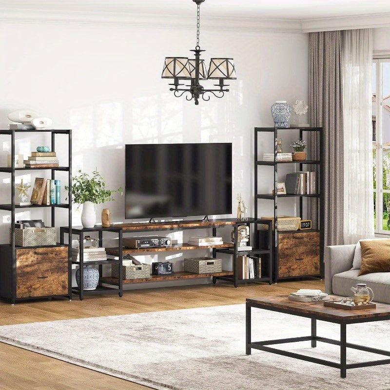 78 Inch TV Stand for TVs up to 85 Inch, with Storage Shelveswith Storage Shelves for Living Room, Entertainment Room