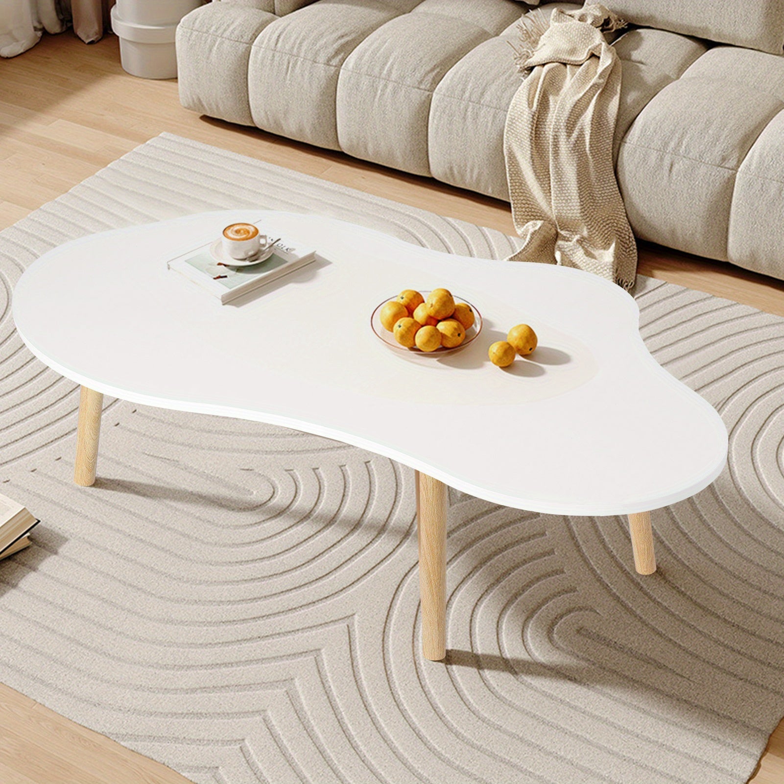 Japanese Style Coffee Table, New Chinese Style Tea Table For Small Living Room, Nordic Tea Table Simple Modern Small Coffee Table, Living Room Small Coffee Table, Simple Cloud Shaped Coffee Table