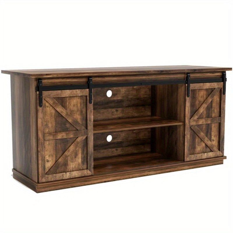 TV Stand Farmhouse Entertainment Center for 65 Inch TV Media Console Cabinet Barn Doors TV Stand with Storage