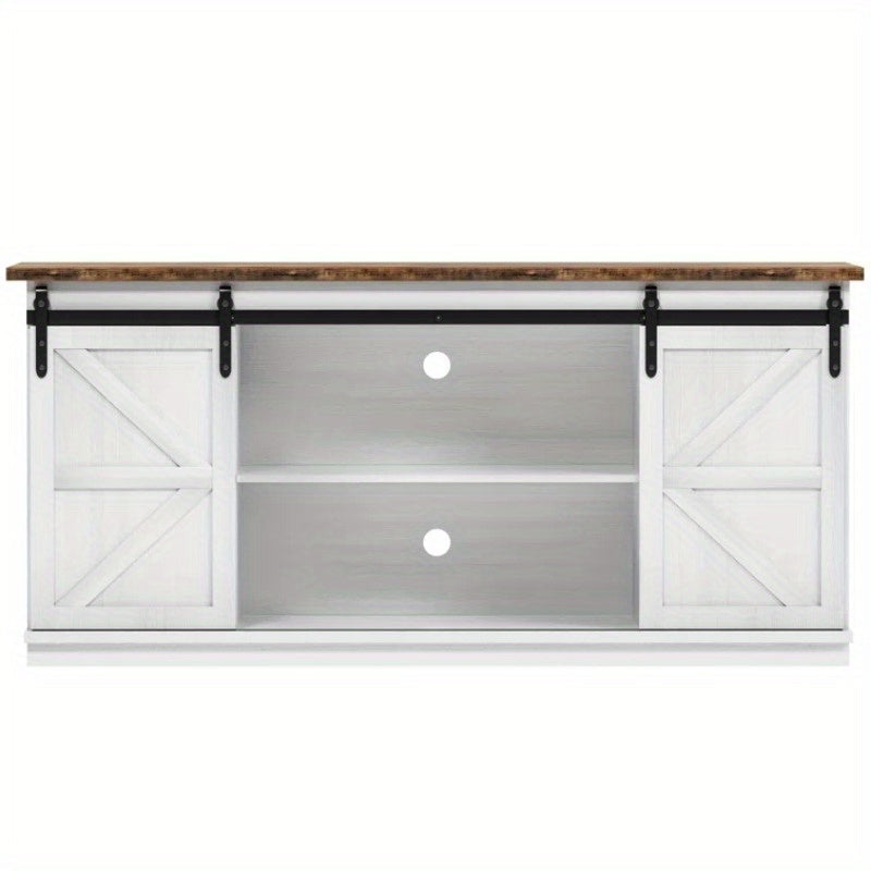 TV Stand Farmhouse Entertainment Center for 65 Inch TV Media Console Cabinet Barn Doors TV Stand with Storage