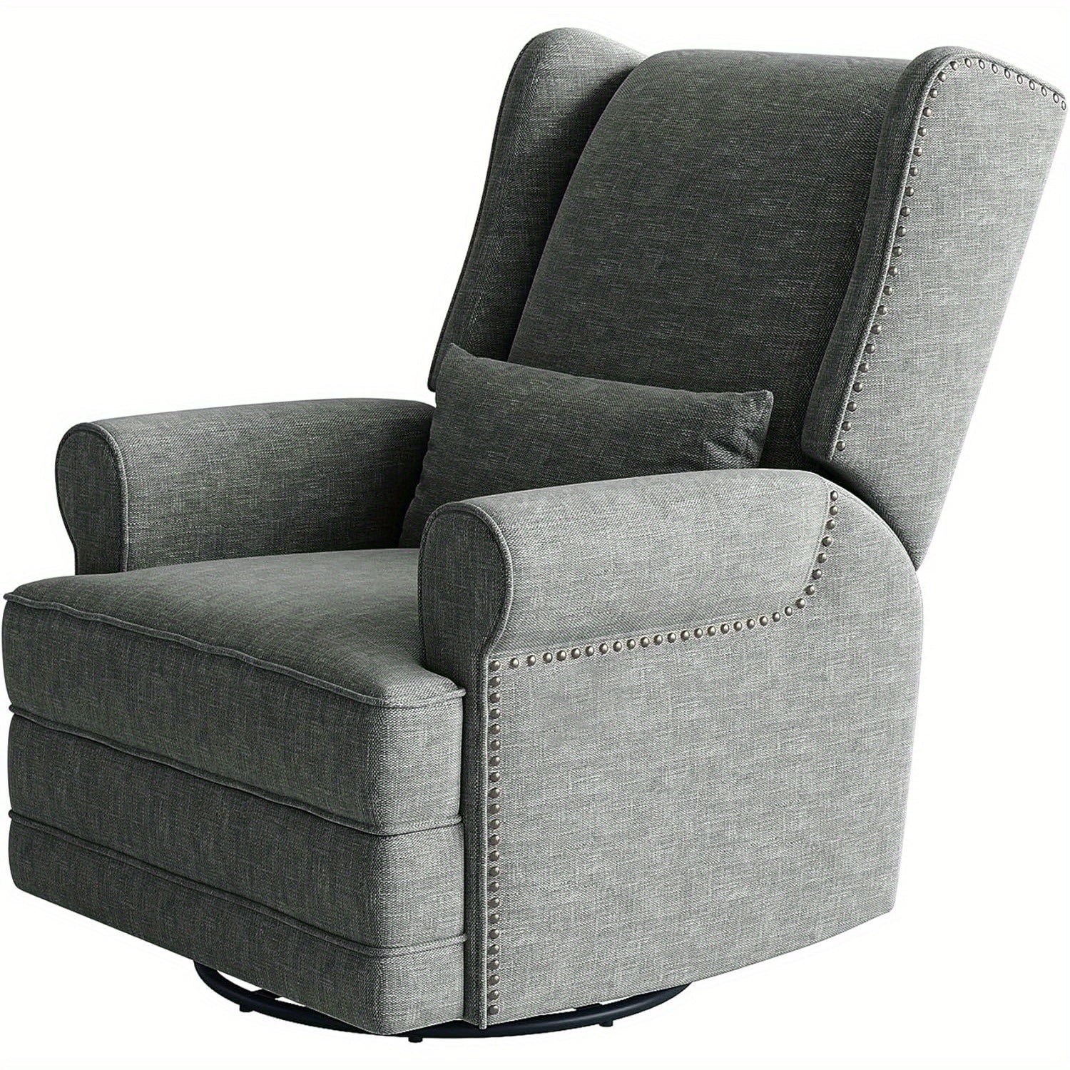 Swivel Recliner Chair with Extra Large Footrest, Comfy Upholstered Glider Rocking Chair for Living room, Bedroom and Ofice