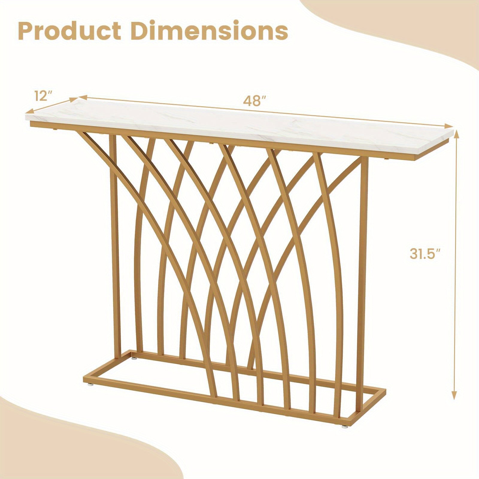 48" Console Table Modern Accent Entryway Table Long Behind Couch Table