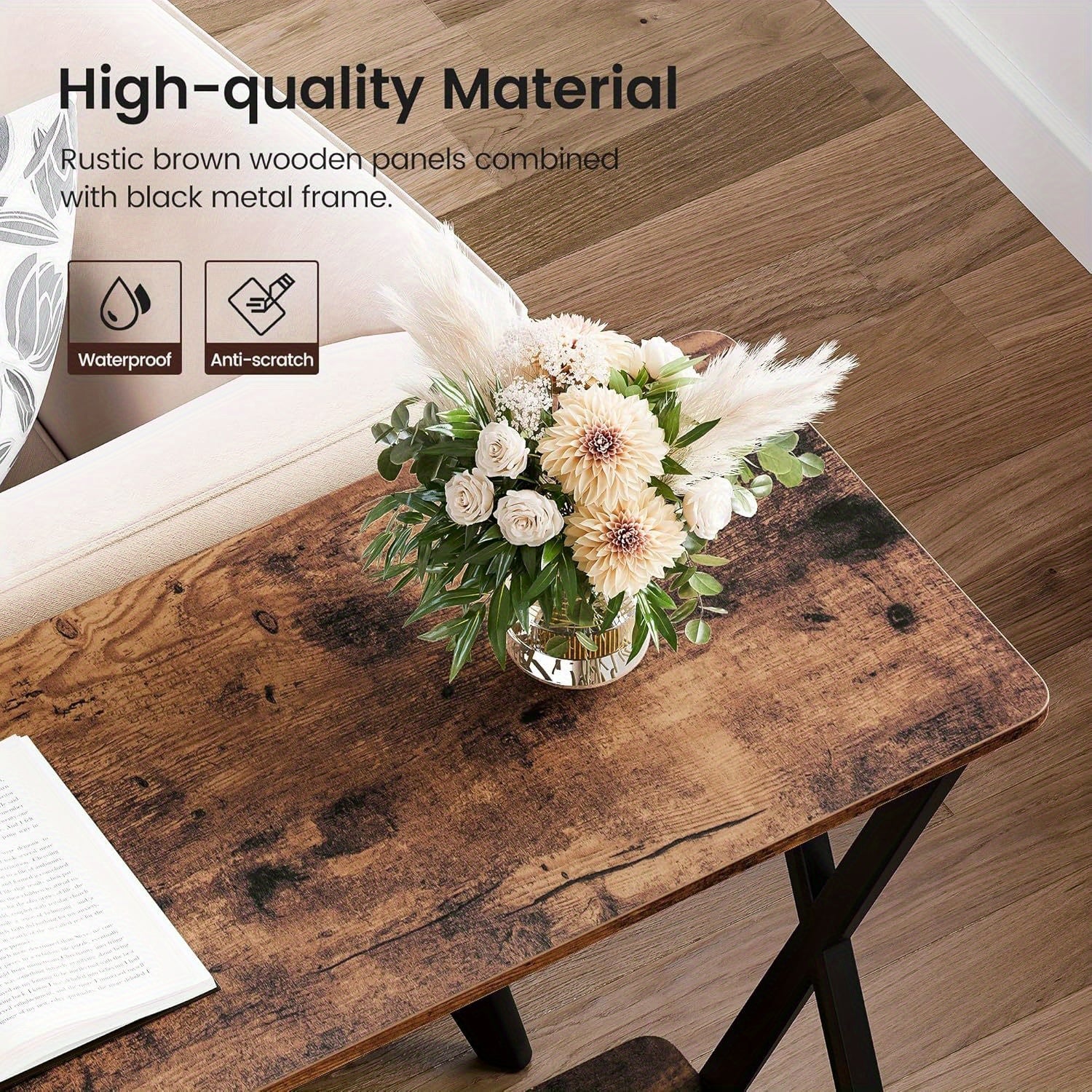 Console Table Sofa Tables Narrow Entryway Table with Storage Shelf and Metal Frame 41.3’’ Behind Couch Table Industrial